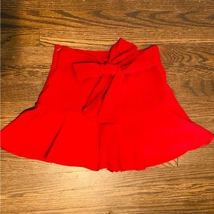 Zara red ruffle skirt